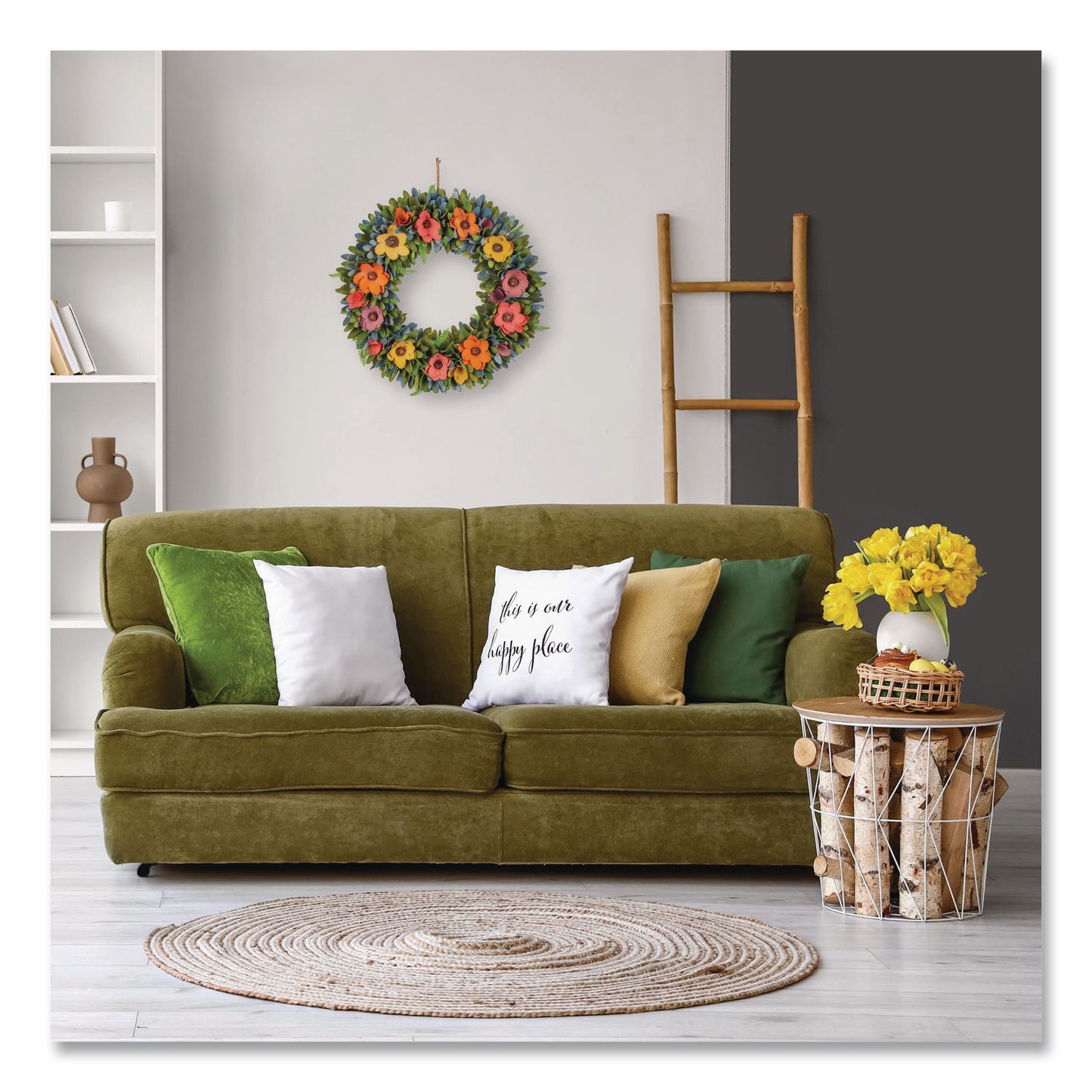 National Tree Company® Spring Wreath, 18.1" x 18.1" x 3.9", Assorted Colors (NTTEG7919B01231)