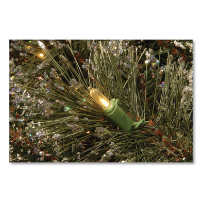 National Tree Company® Pre-Lit Glittery Bristle Pine Garland, AC Powered, Clear Incandescent Lights, 108" Long, Green (NTTGB33009A1)