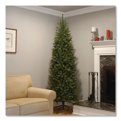 National Tree Company® Kingswood Fir Pencil Tree, 29" x 29" x 84", Green Tree, Green Tree Stand (NTTKW750070)