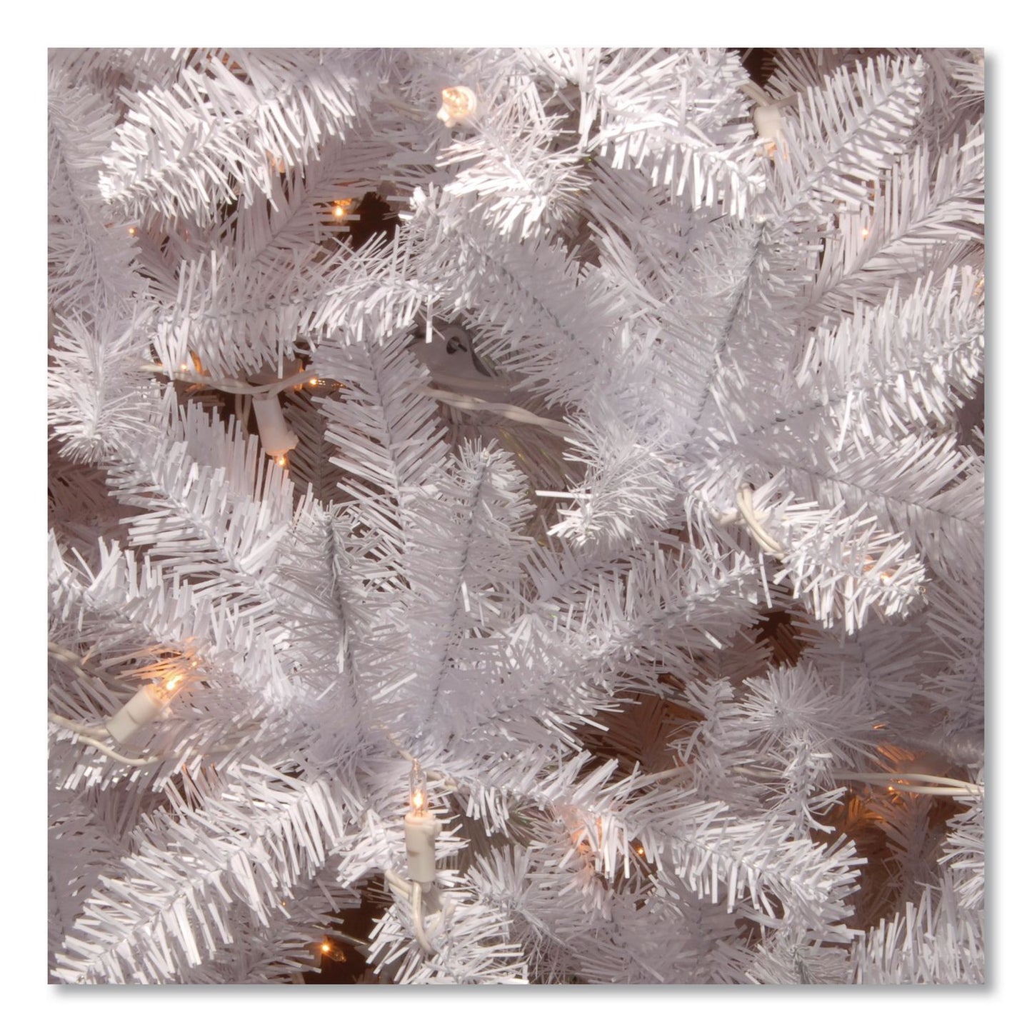 National Tree Company® Pre-Lit Kingswood Fir Pencil Tree, 28" x 28" x 78", White Tree, White Tree Stand (NTTKWW730065)