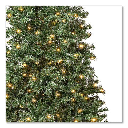 National Tree Company® Pre-Lit Linden Spruce Slim Tree, 31" x 31" x 90", Green Tree, Green Tree Stand (NTTLIN8304L75)