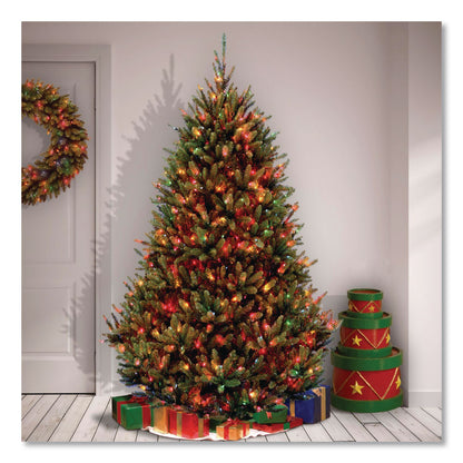 National Tree Company® Pre-Lit Natural Fraser Fir Tree, 60" x 60" x 90", Green Tree, Green Tree Stand (NTTNAFFMH175RLO)