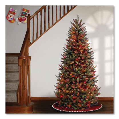 National Tree Company® Pre-Lit Natural Fraser Fir Slim Tree, 40" x 40" x 78", Green Tree, Green Tree Stand (NTTNAFFSLH165RL)