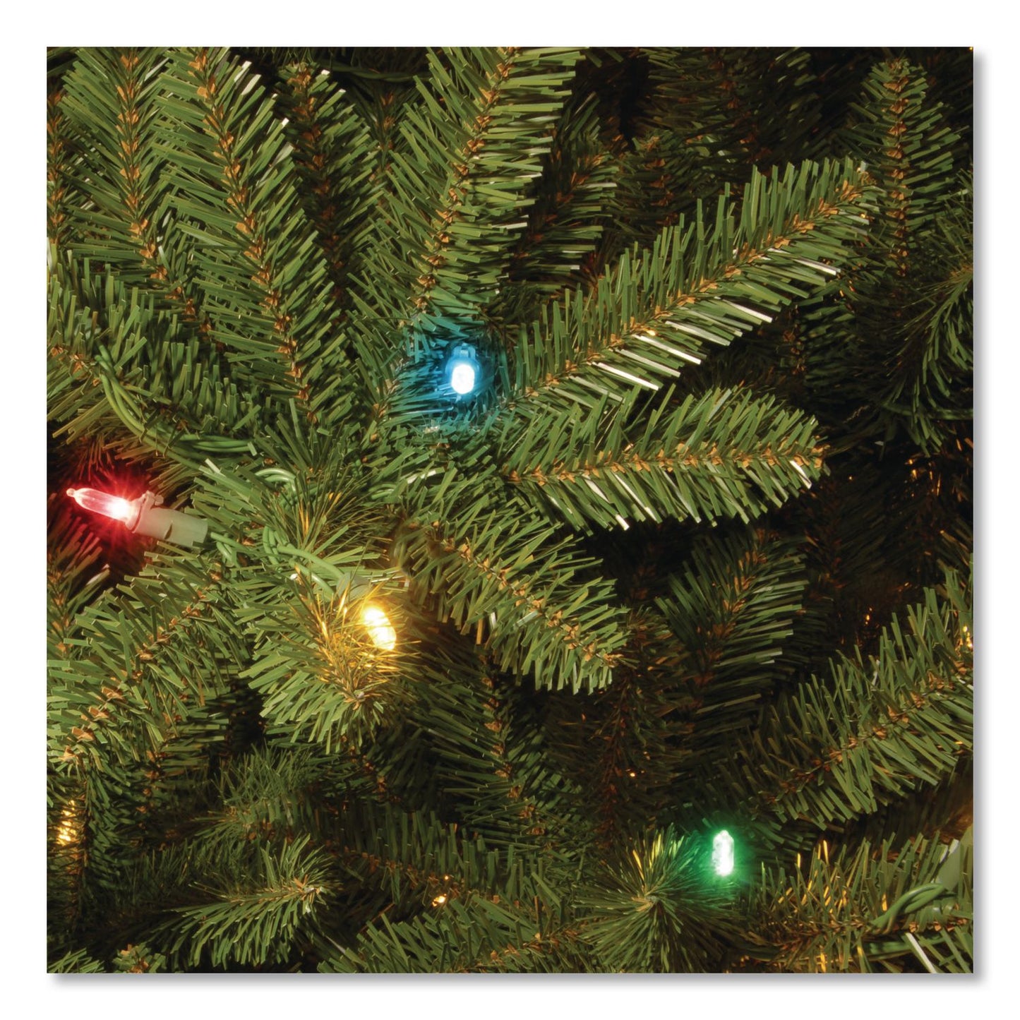 National Tree Company® Pre-Lit Natural Fraser Fir Slim Tree, 40" x 40" x 78", Green Tree, Green Tree Stand (NTTNAFFSLH165RL)