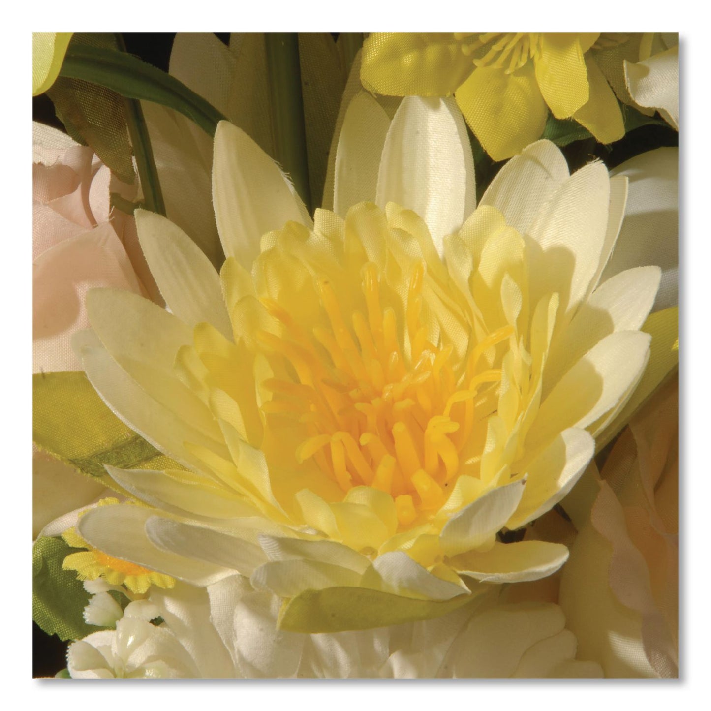 National Tree Company® Spring White Daises and Roses Flowerpot, 9" x 9" x 17", White Flowers, White Pot (NTTNF365521)