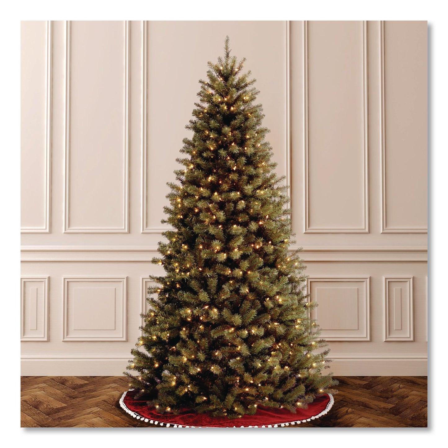 National Tree Company® Pre-Lit North Valley Spruce Tree, Clear Lights, 42" x 42" x 78", Green Tree, Green Tree Stand (NTTNRV730065)