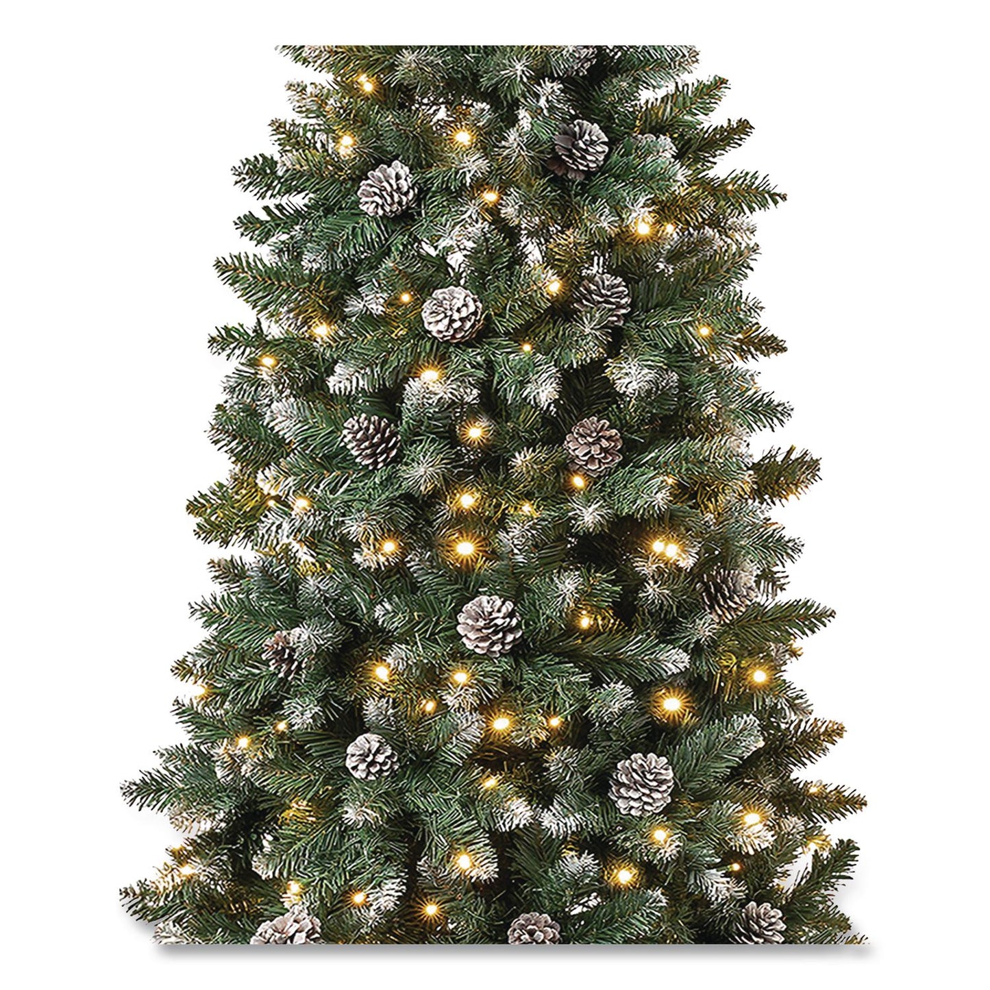 National Tree Company® Pre-Lit Oakley Hills Slim Tree, 31" x 31" x 90", Green Tree, Green Tree Stand (NTTOAK8304L75)
