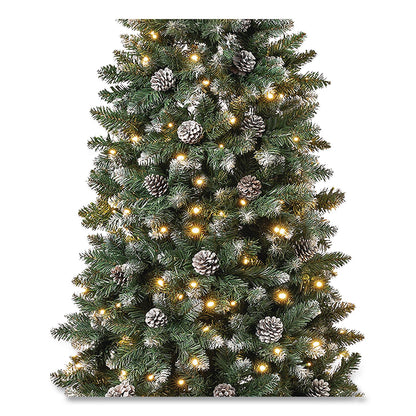 National Tree Company® Pre-Lit Oakley Hills Slim Tree, 31" x 31" x 90", Green Tree, Green Tree Stand (NTTOAK8304L75)