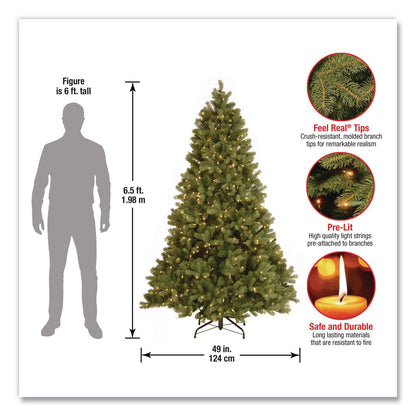 National Tree Company® Pre-Lit Downswept Douglas Fir Tree, 49" x 49" x 78", Green Tree, Green Tree Stand (NTTPEDD131265)