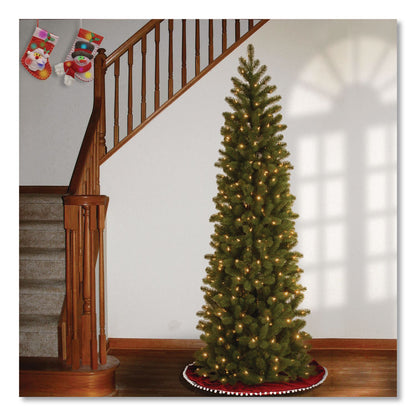 National Tree Company® Pre-Lit Downswept Douglas Fir Pencil Slim Tree, 30" x 30" x 78", Green Tree, Green Tree Stand (NTTPEDD439265)