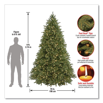 National Tree Company® Pre-Lit Grande Fir Pencil Slim Tree, 78" x 78" x 108", Green Tree, Green Tree Stand (NTTPEJF130090)