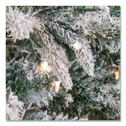 National Tree Company® Pre-Lit Snowy Mixed Pine Tree, 44" x 44" x 78", Green Tree, Green Tree Stand (NTTPEMX230265F)