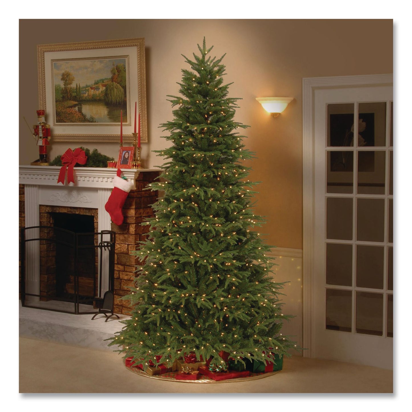 National Tree Company® Pre-Lit Northern Fraser Tree, 57" x 57" x 90", Green Tree, Green Tree Stand (NTTPENO430775)