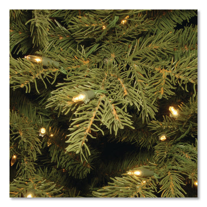 National Tree Company® Pre-Lit Nordic Spruce Medium Tree, 60" x 60" x 90", Green Tree, Green Tree Stand (NTTPENS130775)