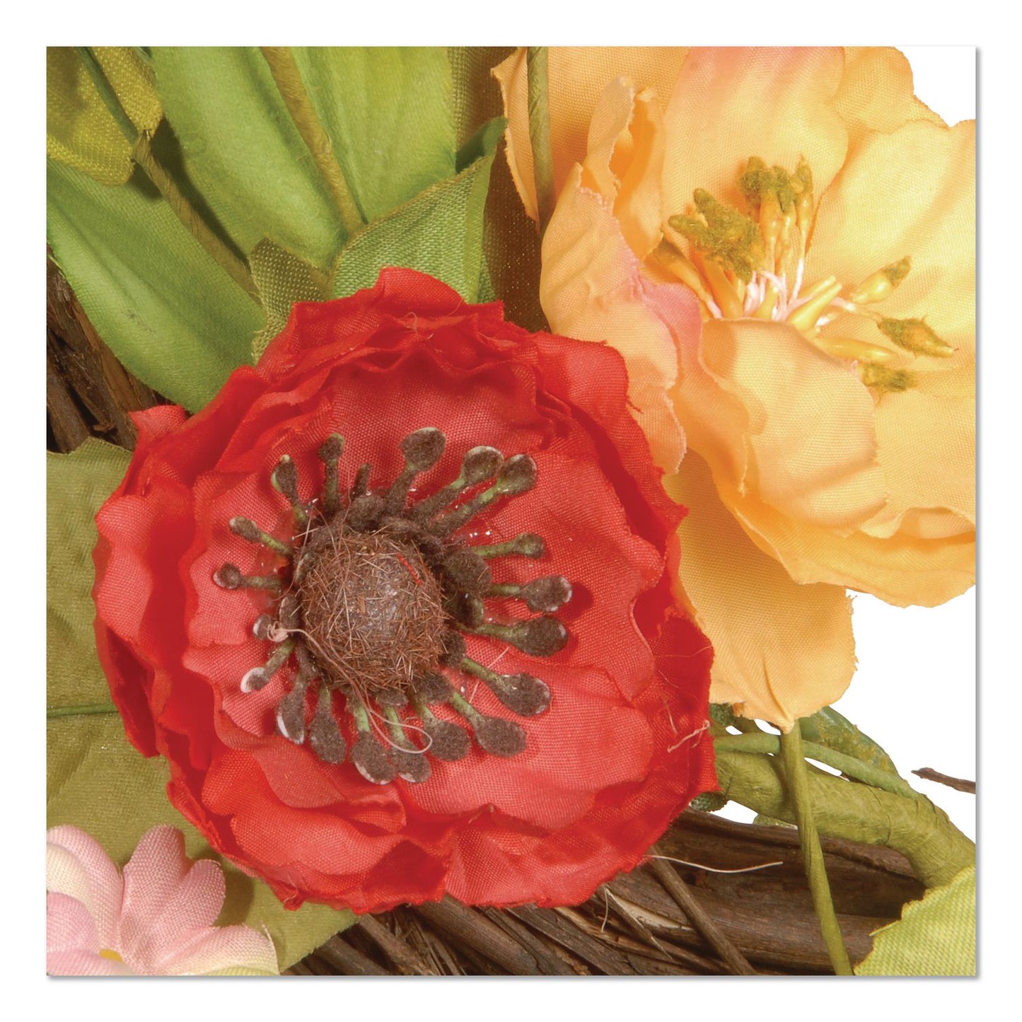 National Tree Company® Spring Wreath, 22" Diameter x 3" h, Green/Pink/Red/Yellow (NTTRAS1503261)