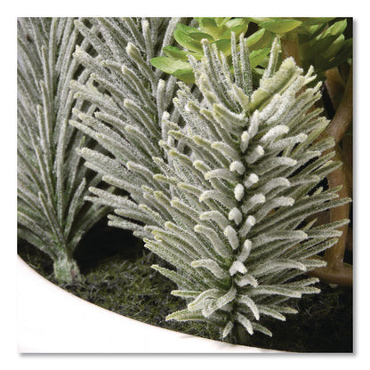 National Tree Company® Spring Potted Plant, 8" x 8" x 8", Green Plant, White Pot (NTTRASXF169W)