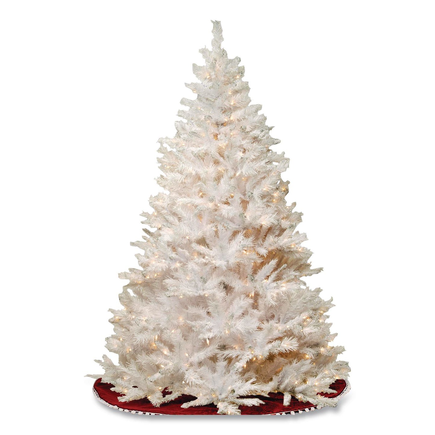 National Tree Company® Pre-Lit Winchester Pine Tree, 52" x 52" x 78", White Tree, White Tree Stand (NTTWCHW730065)