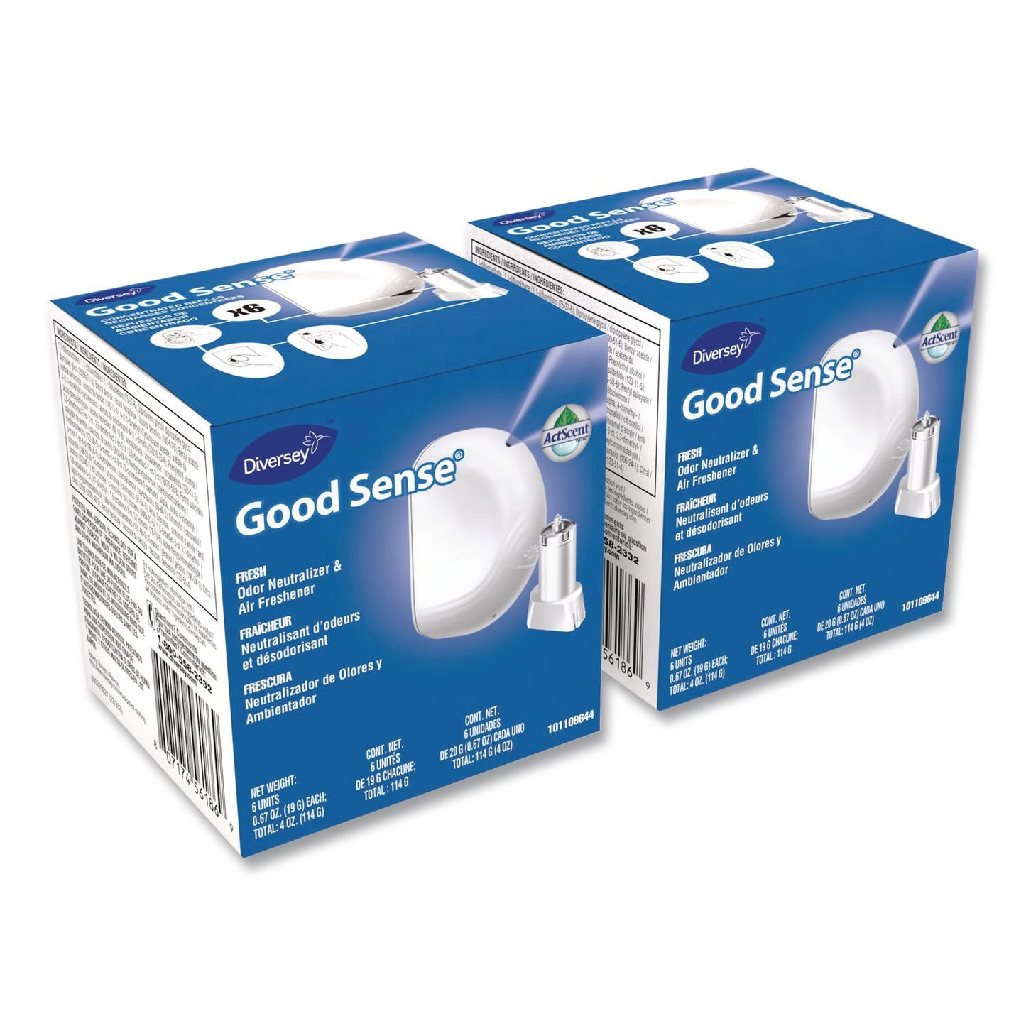 Diversey™ Good Sense Automatic Spray System, Fresh Scent, Yellow, 0.67 oz Cartridge, 12/Carton (DVO101109644)
