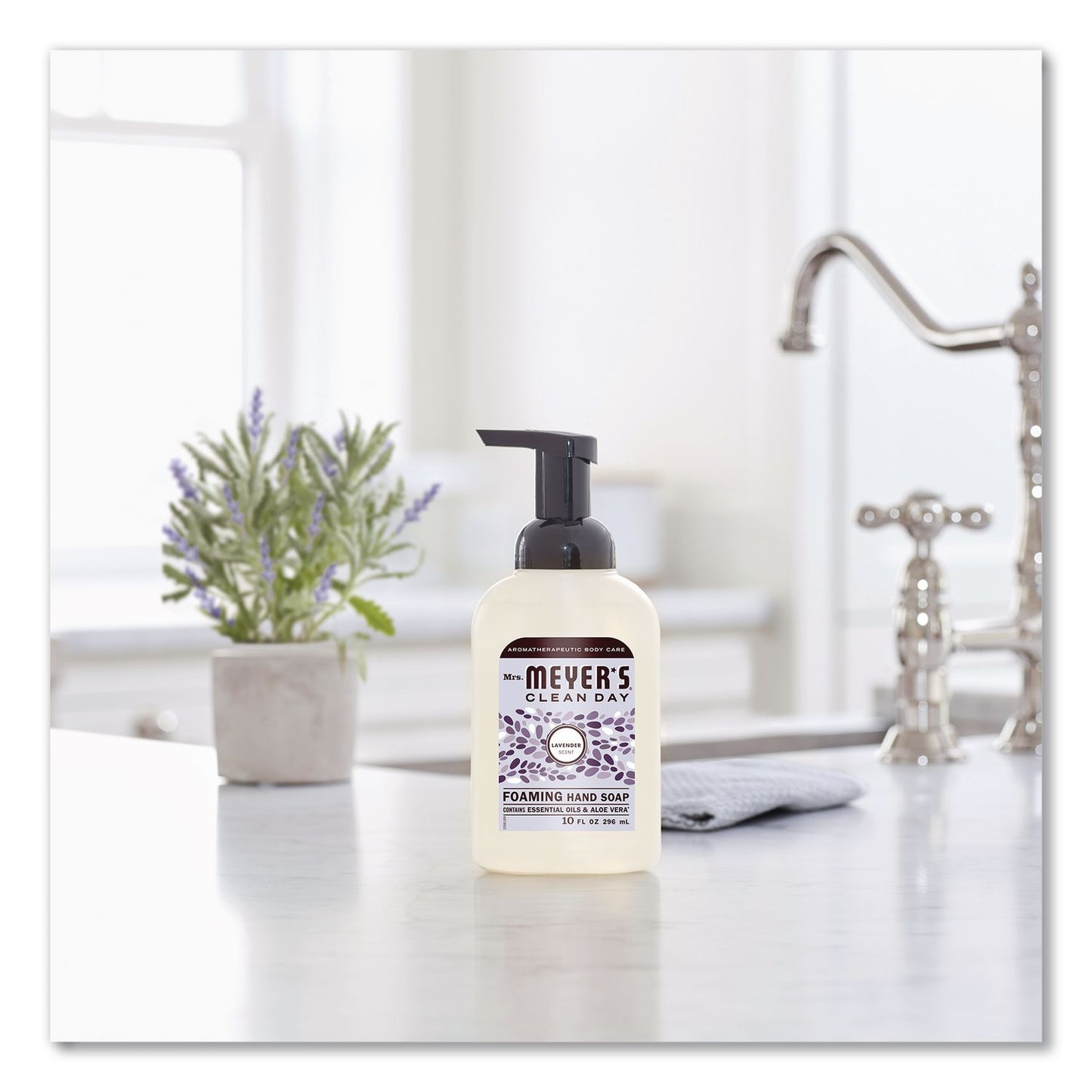Mrs. Meyer's® Clean Day Foaming Hand Soap, Lavender Scent, 10 oz, 4/Carton (SJN379557)