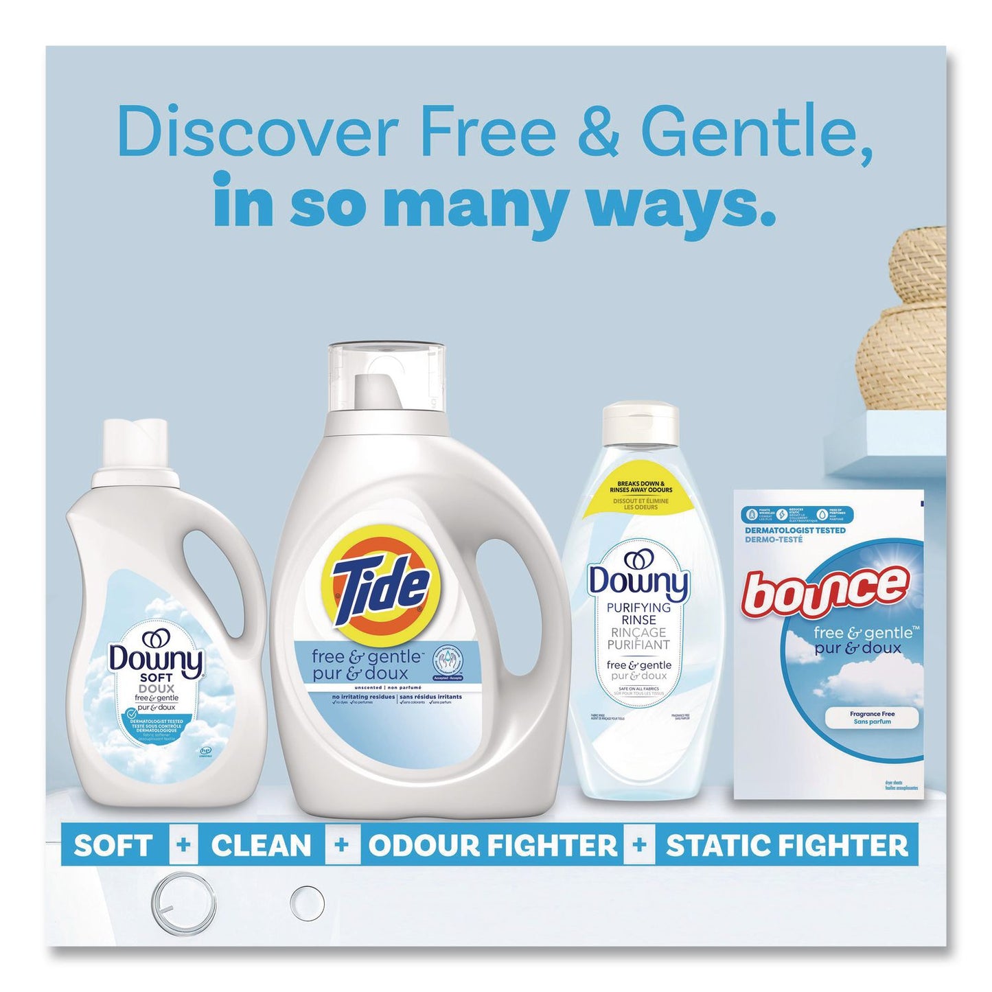 Tide® Free and Gentle Liquid Laundry Detergent, HE Compatible, 100 Loads, 132 oz Bottle, 4/Carton (PGC12140)