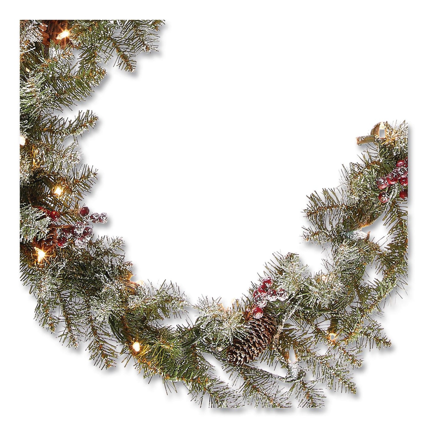 National Tree Company® Pre-Lit Dunhill Fir Garland, AC Powered, Clear Incandescent Lights, 108" Long, Green (NTTDUF3009A1)