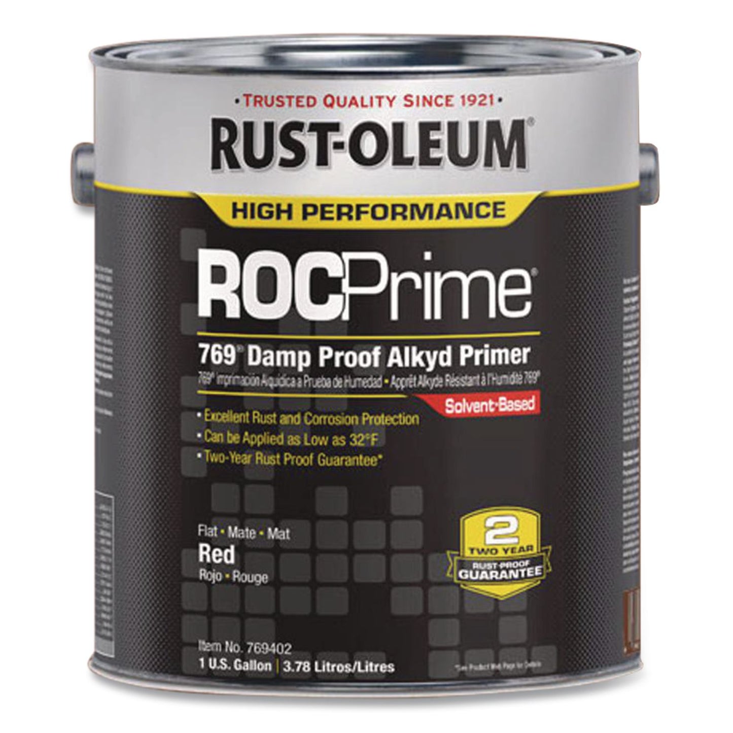 Rust-Oleum® ROCPrime 769 Damp Proof Alkyd Primer, Flat Red, 1 gal Bucket/Pail, 2/Carton (RST769402)