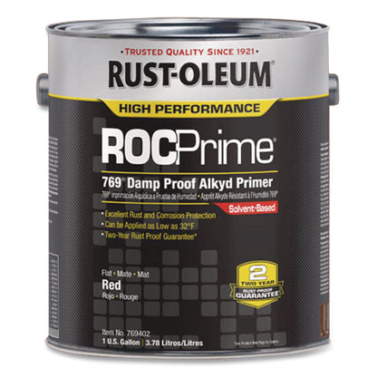 Rust-Oleum® ROCPrime 769 Damp Proof Alkyd Primer, Flat Red, 1 gal Bucket/Pail, 2/Carton (RST769402)