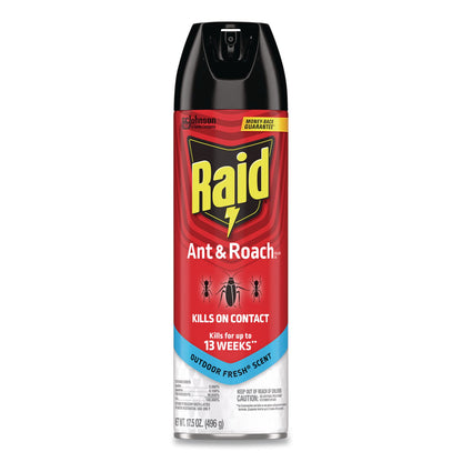 Raid® Ant and Roach Killer, 17.5 oz Aerosol Spray, Outdoor Fresh, 12/Carton (SJN386220)