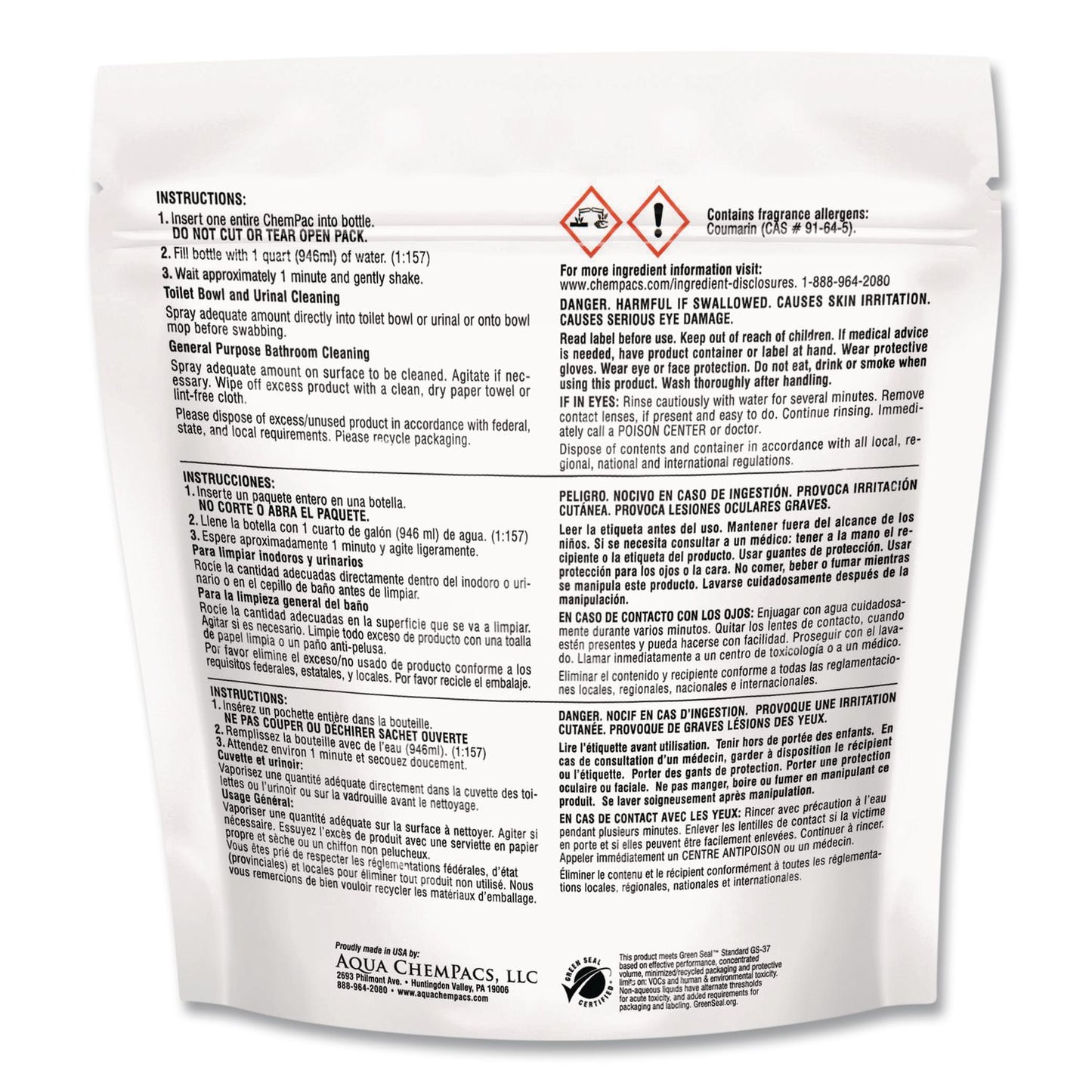 Diversey™ Non-Acid Bathroom and Bowl Cleaner, Lavender Scent, 6 g Packet, 80 Packets/Bag, 4 Bags/Carton (DVO9320972)