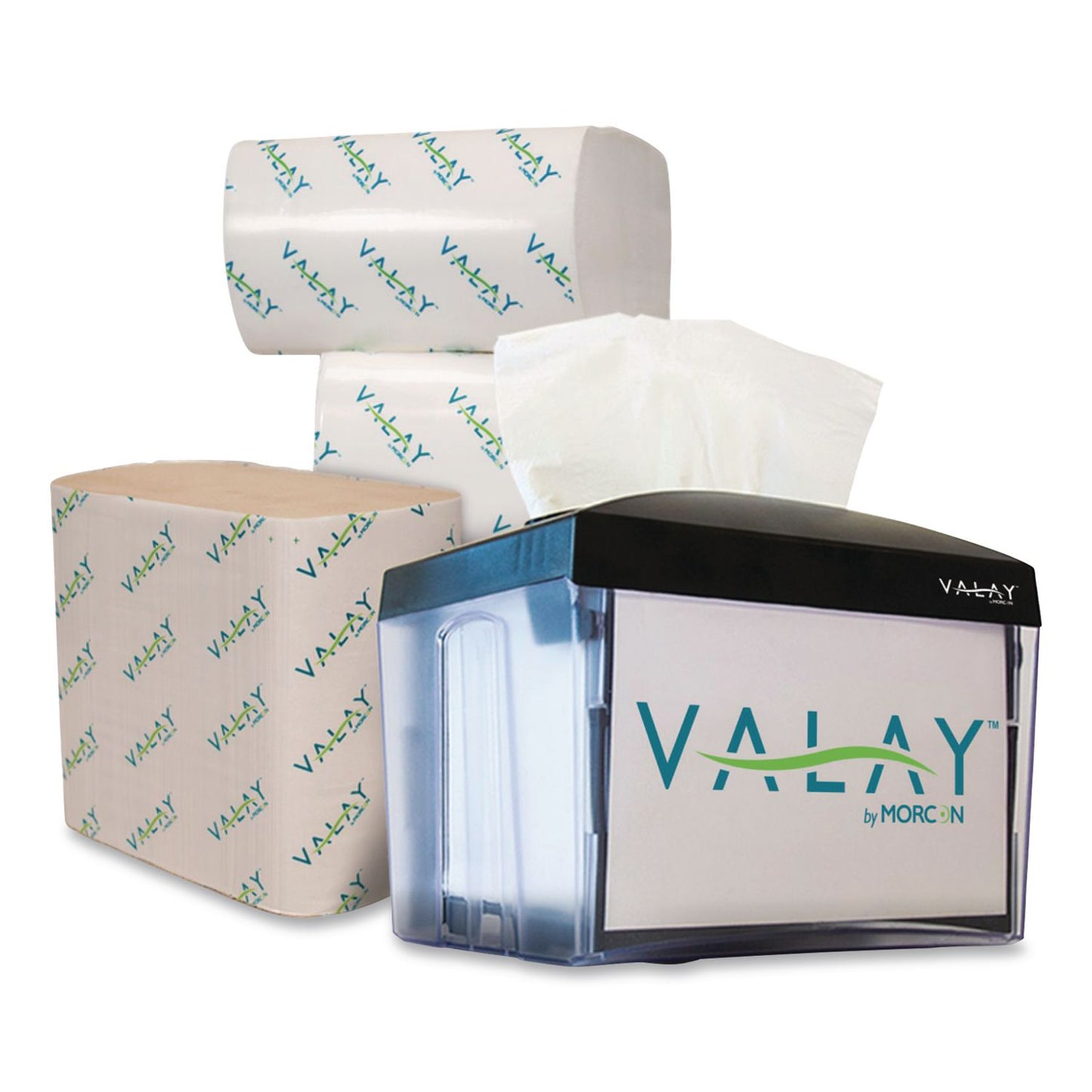 Morcon Tissue Valay Table Top Napkin Dispenser, 6 x 6.5 x 8, Black (MORNT222)