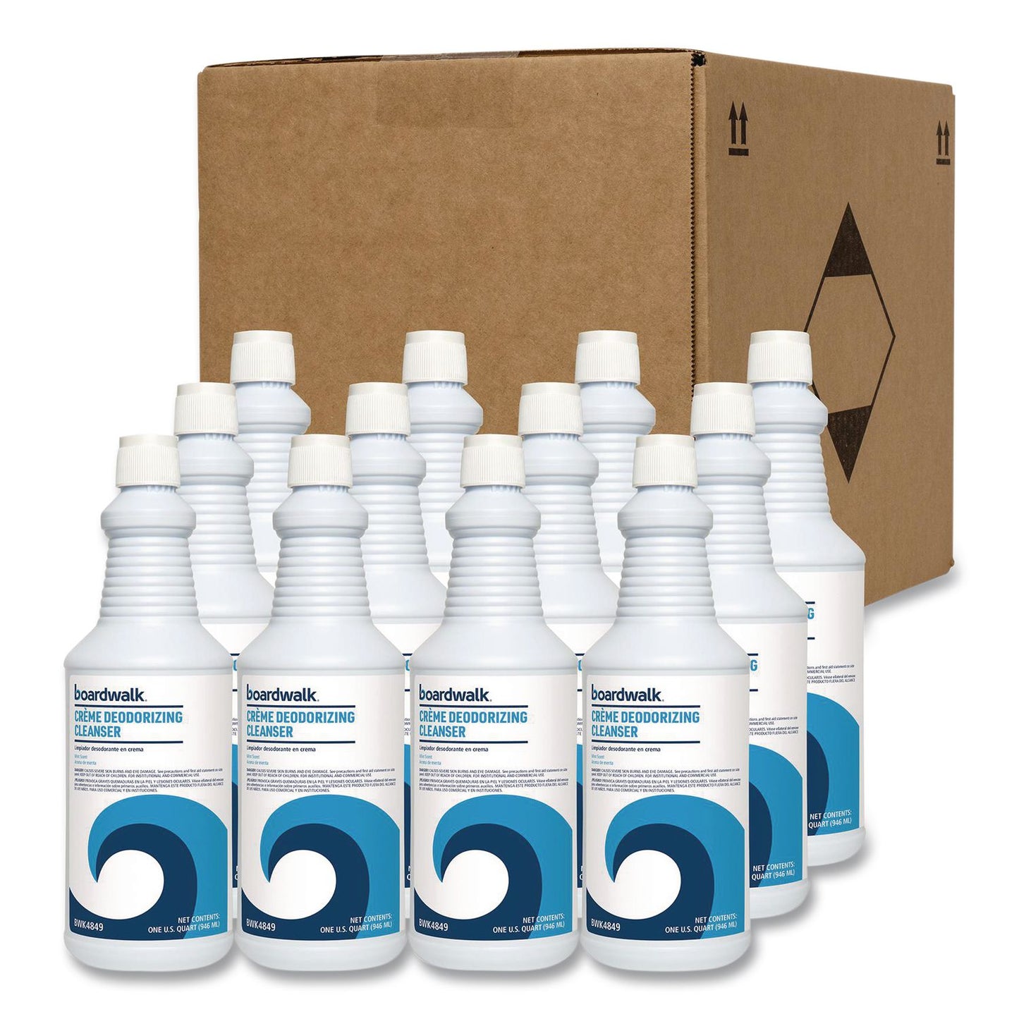 Boardwalk® Creme Deodorizing Cleanser, Mint Scent, 32 oz Bottle, 12/Carton (BWK4849)