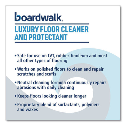 Boardwalk® Luxury Floor Cleaner and Protectant, Lemon Scent, 1 gal Bottle, 4/Carton (BWK4854)
