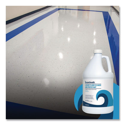 Boardwalk® Luxury Floor Cleaner and Protectant, Lemon Scent, 1 gal Bottle, 4/Carton (BWK4854)