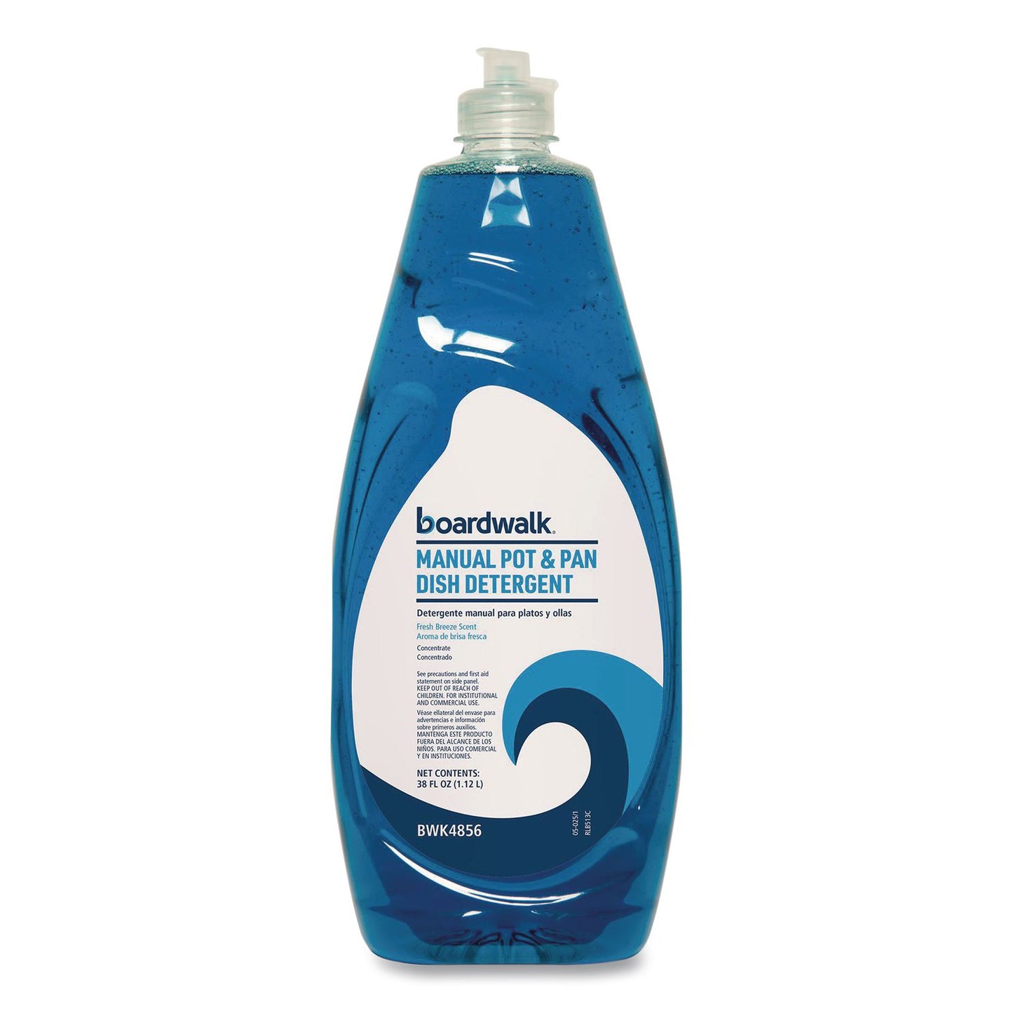 Boardwalk® Manual Pot and Pan Dish Detergent, Fresh Breeze Scent, 38 oz Bottle, 8/Carton (BWK4856)