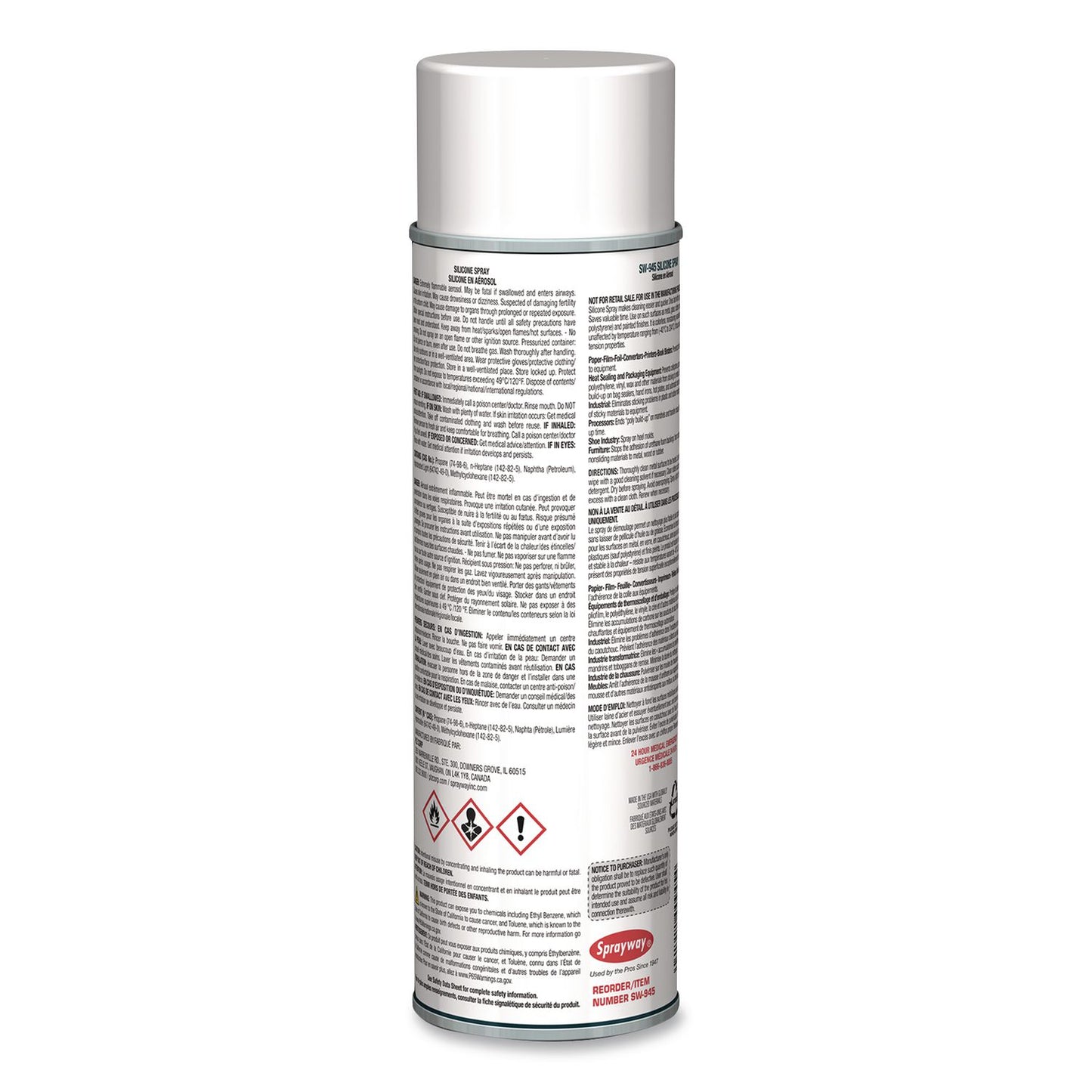 Sprayway® Silicone Spray, 20 oz Can, 12/Carton (CGCSW945)