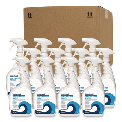 Boardwalk® Urine Stain and Odor Remover, Fresh Mint Scent, 32 oz, 12/Carton (BWK4835)