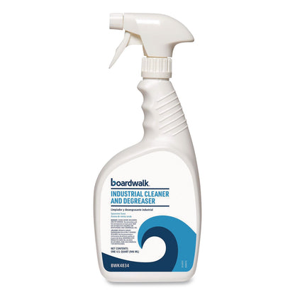 Boardwalk® Industrial Cleaner and Degreaser, Spearmint Scent, 32 oz Bottle, 12/Carton (BWK4834)