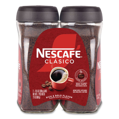 Nescafé® Clasico Dark Roast Instant Coffee, 21 oz Jar, 2/Carton (GRR22002635)