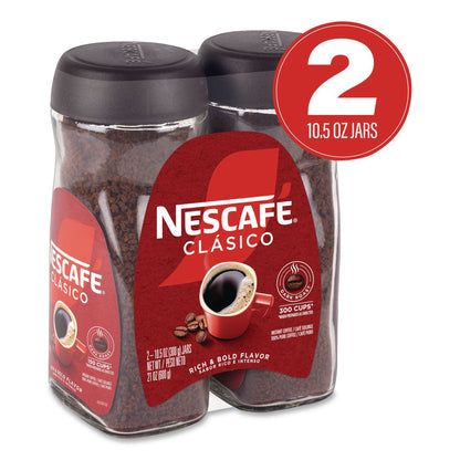 Nescafé® Clasico Dark Roast Instant Coffee, 21 oz Jar, 2/Carton (GRR22002635)