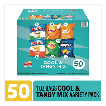Frito-Lay Cool and Tangy Mix Variety Pack, Assorted Flavors, 1 oz Bags, 50 Bags/Carton (GRR22002669)