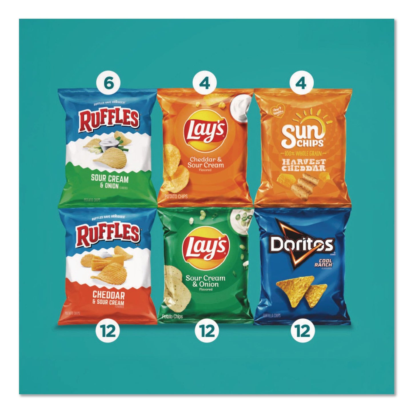 Frito-Lay Cool and Tangy Mix Variety Pack, Assorted Flavors, 1 oz Bags, 50 Bags/Carton (GRR22002669)