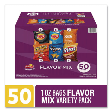 Frito-Lay Flavor Mix Variety Pack, Assorted Flavors, 1 oz Bag, 50 Bags/Carton (GRR22002671)