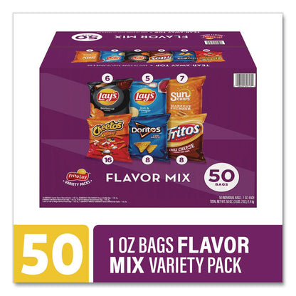 Frito-Lay Flavor Mix Variety Pack, Assorted Flavors, 1 oz Bag, 50 Bags/Carton (GRR22002671)