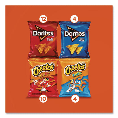 Frito-Lay Doritos and Cheetos Variety Pack, Assorted Flavors, Assorted Sizes, 30 Bags/Carton (GRR22002673)