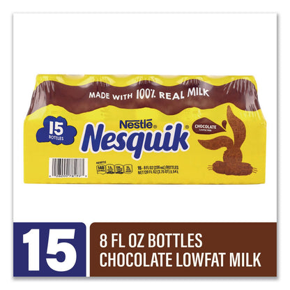 Nestlé® Nesquik Chocolate Lowfat Milk, 8 oz Bottle, 15/Carton (GRR22002681)