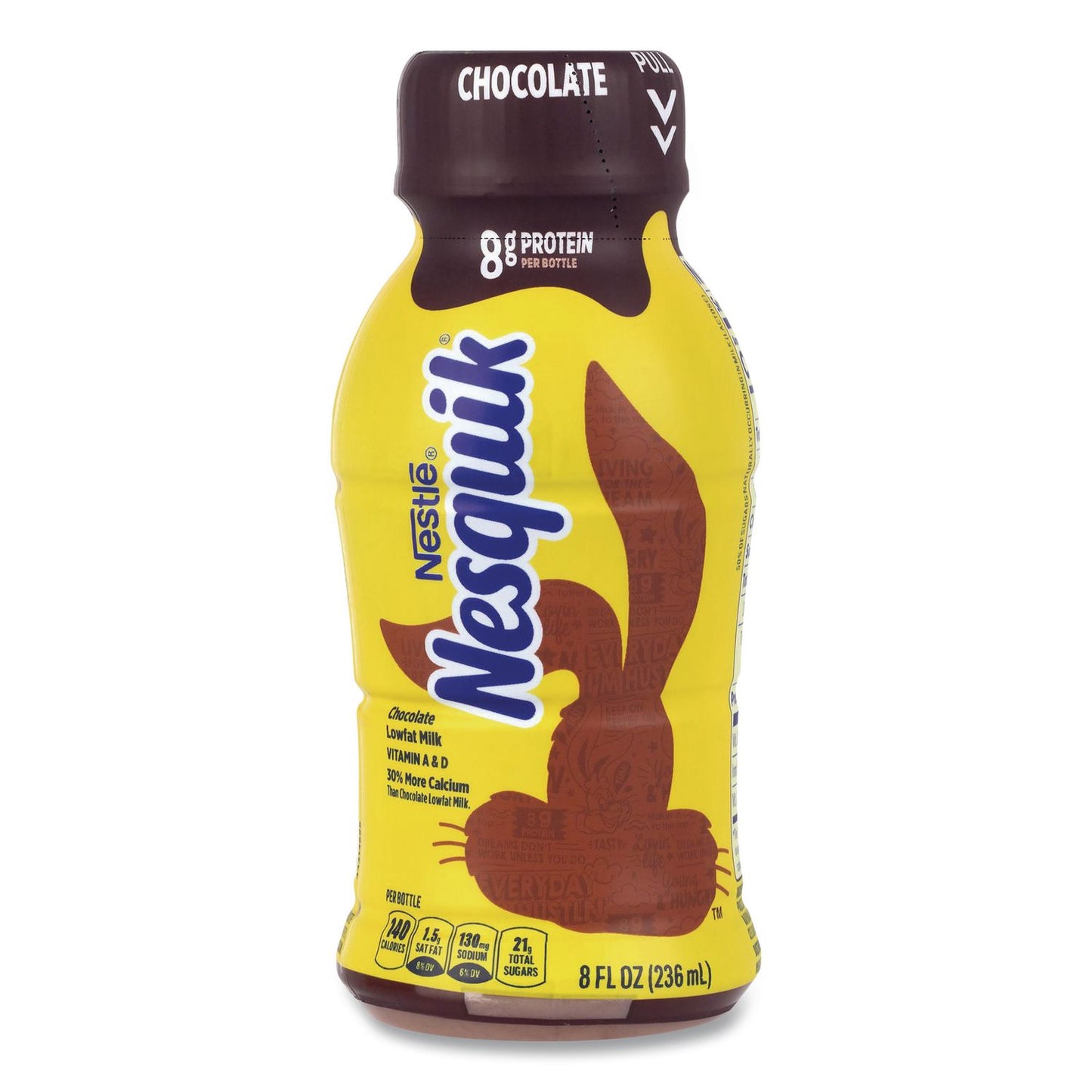 Nestlé® Nesquik Chocolate Lowfat Milk, 8 oz Bottle, 15/Carton (GRR22002681)