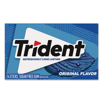 Trident® Sugar-Free Gum, Original Mint, 14 Sticks/Pack, 15 Packs/Carton (GRR22002639)
