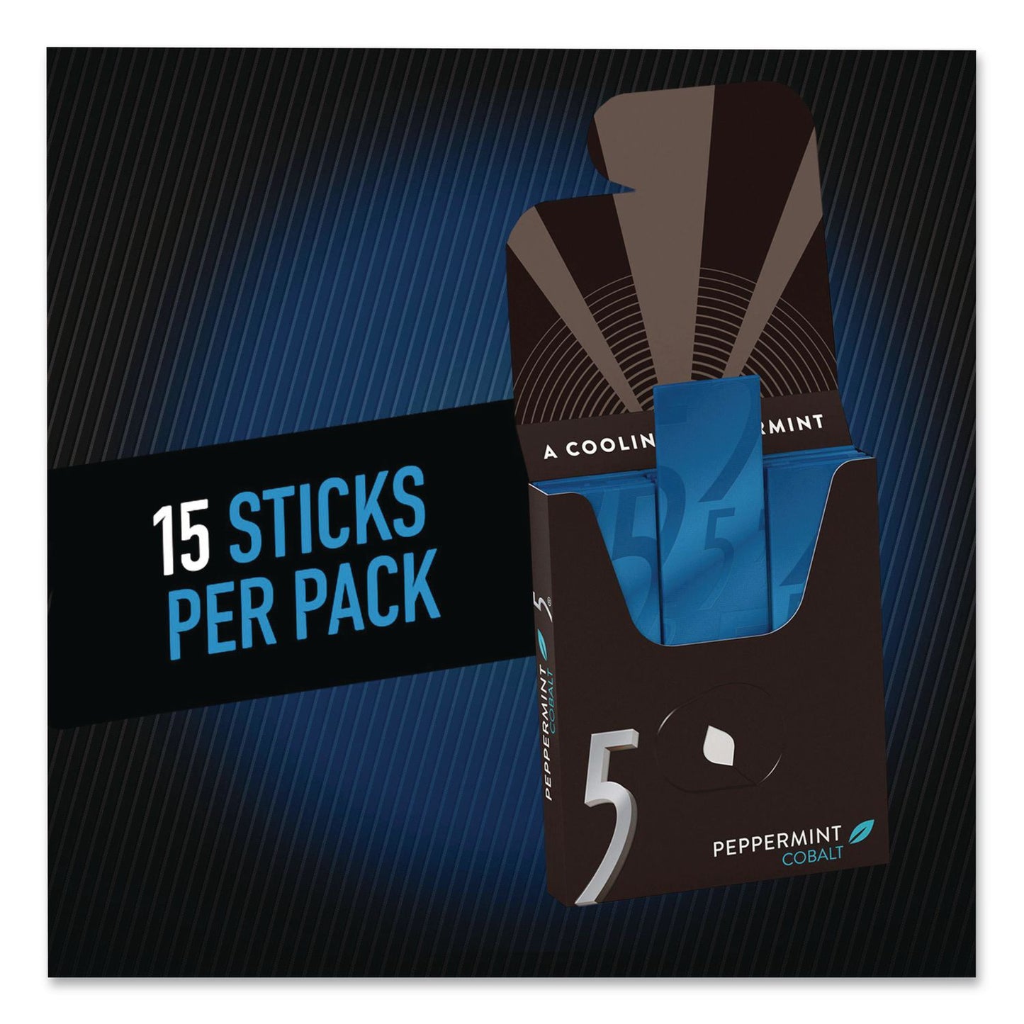 Wrigley's® 5 Gum, Peppermint Cobalt, 15 Sticks/Pack, 10 Packs/Carton (GRR22002640)
