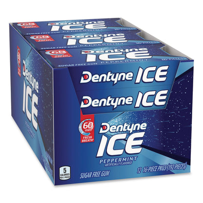 Dentyne Ice® Sugarless Gum, Peppermint Flavor, 16 Pieces/Pack, 12 Packs/Carton (GRR22002647)