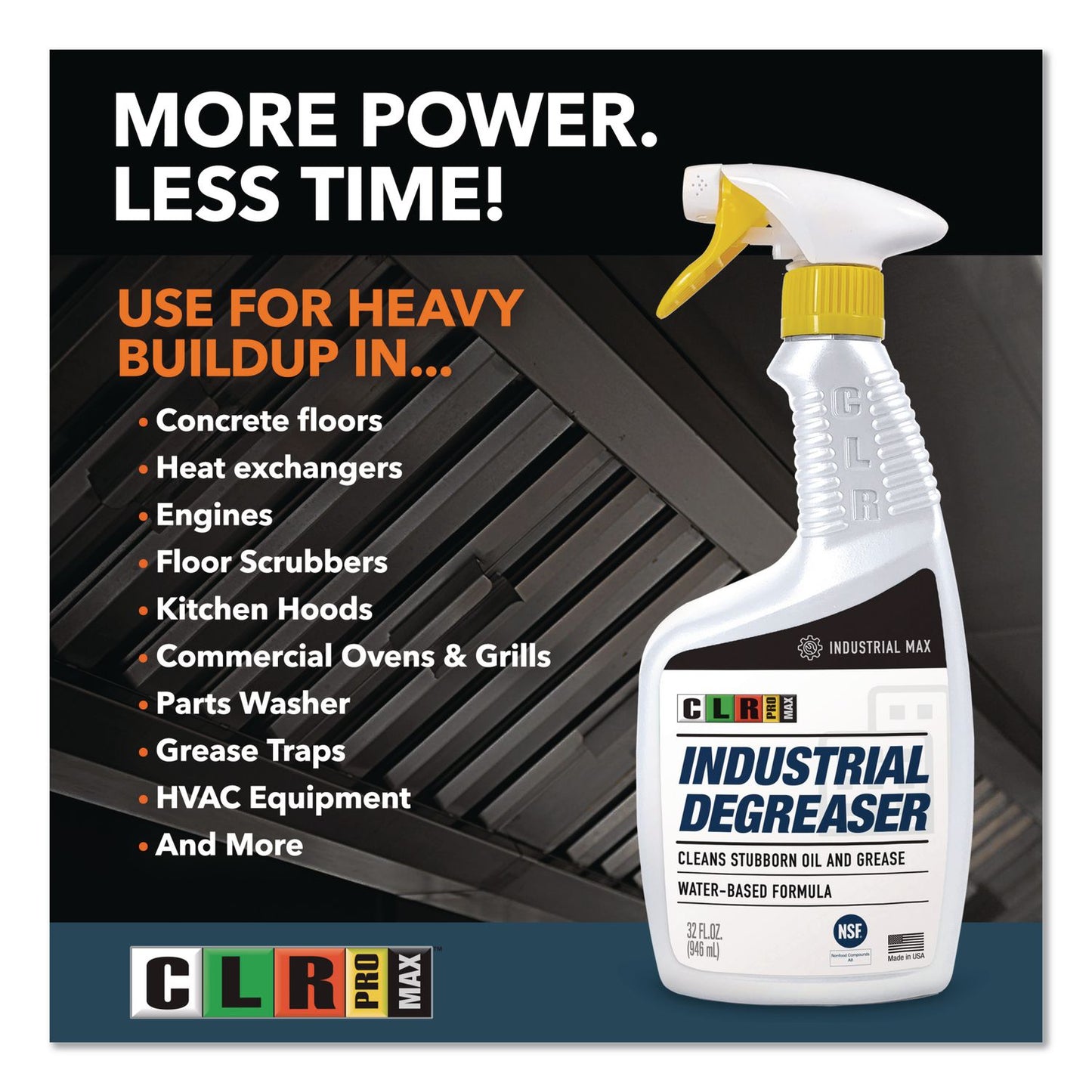 CLR PRO® MAX Industrial Degreaser, 32 oz Spray Bottle, 6/Carton (JELDGR32PROMCT)